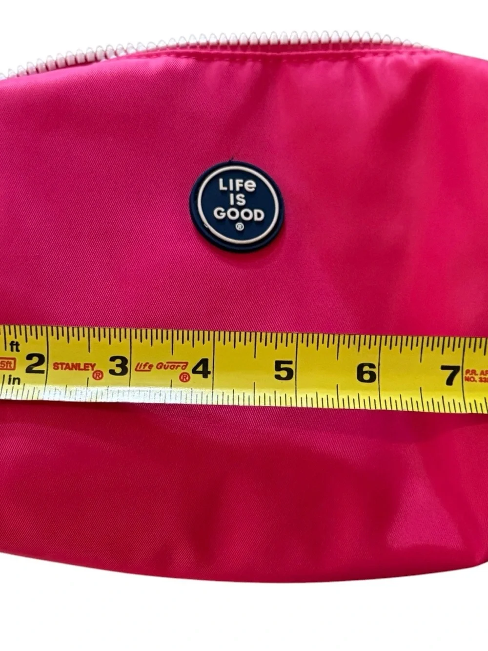 Life Is Good Pink Cosmetic Bag Travel Pouch Wristlet NWT